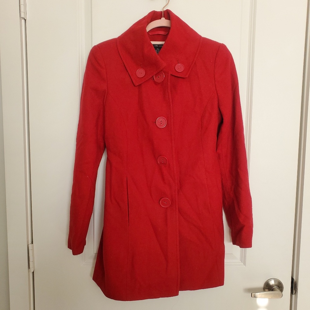 NEW YORK & CO RED COAT SIZE 2